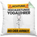 Yogalehrer Kissen mit Füllung 40x40 Geschenk Lustiger Spruch Geschenkidee für Yogalehrer Achtung Hochleistungs Yogalehrer Bei Der Arbeit (Grau) Grün Trendation