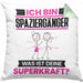 Spaziergänger Kissen mit Füllung 40x40 Geschenk für Spaziergänger Geburtstag Lustiger Spruch Was Ist Deine Superkraft (Grau) Grün Trendation