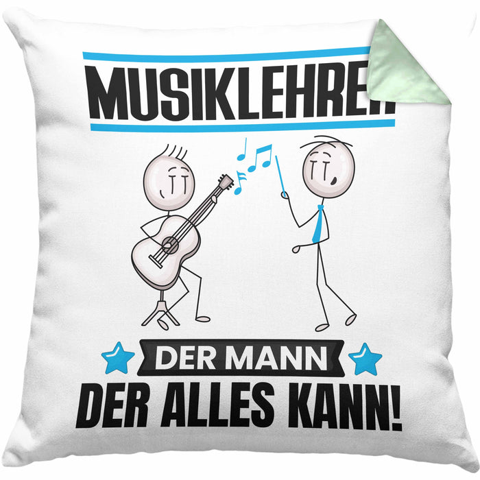 Musiklehrer Kissen mit Füllung 40x40 Geschenk für Musiklehrer Der Mann Der Alles Kann Geschenkidee zum Geburtstag (Grau) Grün Trendation