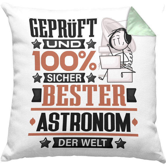 Astronom Geschenk Lustiger Spruch für Astronom Geschenkidee Bester Astronom Der WeltKissen mit Füllung 40x40 (Grau) Grün Trendation