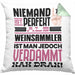 Weinsammler Geschenk Kissen mit Füllung 40x40 Lustige Geschenkidee für Weinsammler Geburtstag Niemand Ist Perfekt Aber Als Weinsammler Ist Man Nah Dran (Grau) Grün Trendation