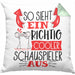 Schauspieler Kissen mit Füllung 40x40 Geschenk So Sieht Ein RIchtig Cooler Schauspieler Aus Geschenkidee Lustiger Spruch Geburtstag (Grau) Grün Trendation