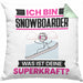 Snowboarder Kissen mit Füllung 40x40 Geschenk für Snowboarder Geburtstag Lustiger Spruch Was Ist Deine Superkraft (Grau) Grün Trendation
