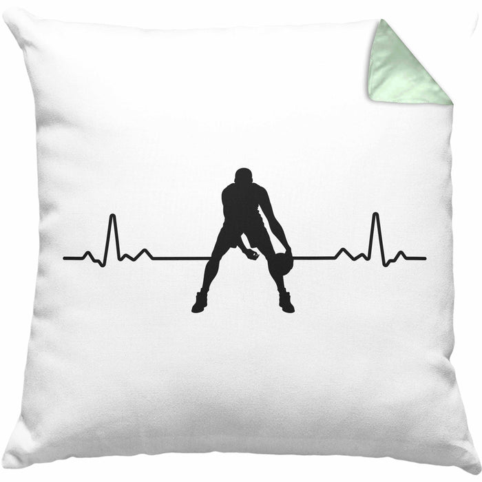 Basketball Kissen mit Füllung 40x40 Geschenk Basketballspieler Coach Trainer Geschenkidee Lustige Kissen mit Füllung 40x40 Basketballer Jungs Jungen (Grau) Grün Trendation