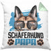Schäferhund Papa Besitzer Kissen mit Füllung 40x40 Geschenk Lustiger Spruch Geschenkidee Schäferhund Liebhaber (Grau) Grün Trendation