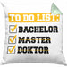 Doktortitel Bestanden Kissen mit Füllung 40x40 Geschenk To Do List (Grau) Grün Trendation