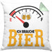 Kissen mit Füllung 40x40 Ich Brauche Bier Lustiges Biertrinker Party Geschenk (Grau) Grün Trendation