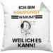 Komponist Geschenk Kissen mit Füllung 40x40 Lustiger Spruch Ich Bin Komponist Warum Weil Ich Es Kann Geschenkidee Bester Komponist Geburtstag (Grau) Grün Trendation