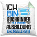 Buchbinder Ausbildung Kissen mit Füllung 40x40 Geschenk Ich Bin Buchbinder In Der Ausbildung Ich Darf Das Geschenkidee Spruch (Grau) Grün Trendation