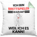 Brettspieler Geschenk Kissen mit Füllung 40x40 Lustiger Spruch Ich Bin Brettspieler Warum Weil Ich Es Kann Geschenkidee Bester Brettspieler Geburtstag (Grau) Grün Trendation