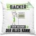 Bäcker Kissen mit Füllung 40x40 Geschenk für Bäcker Der Mann Der Alles Kann Geschenkidee zum Geburtstag (Grau) Grün Trendation