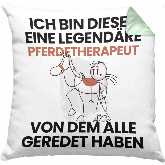Pferdetherapeut Geschenk Kissen mit Füllung 40x40 Lustige Geschenkidee Geburtstag für Pferdetherapeut Ich Bin Dieser Legendäre Pferdetherapeut Von Dem Alle Geredet Haben (Grau) Grün Trendation