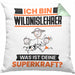 Wildnislehrer Kissen mit Füllung 40x40 Geschenk für Wildnislehrer Geburtstag Lustiger Spruch Was Ist Deine Superkraft (Grau) Grün Trendation