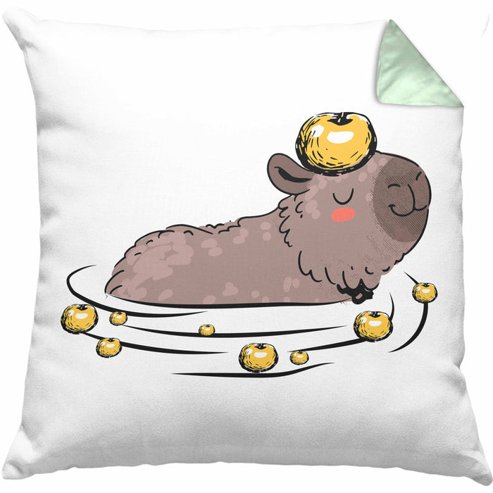 Kissen mit Füllung 40x40 mit Capybara-Motiv Geschenk für Capybara Liebhaber (Grau) Grün Trendation