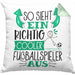 Fußballspieler Kissen mit Füllung 40x40 Geschenk So Sieht Ein Richtig Cooler Fußballspieler Aus Geschenkidee Spruch Lustig (Grau) Grün Trendation