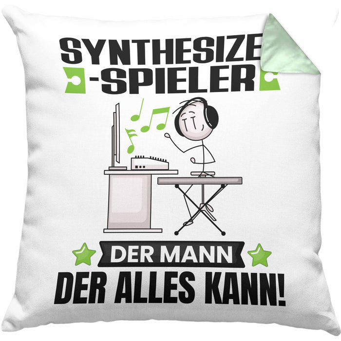 Synthesizer-Spieler Kissen mit Füllung 40x40 Geschenk für Synthesizer-Spieler Der Mann Der Alles Kann Geschenkidee zum Geburtstag (Grau) Grün Trendation