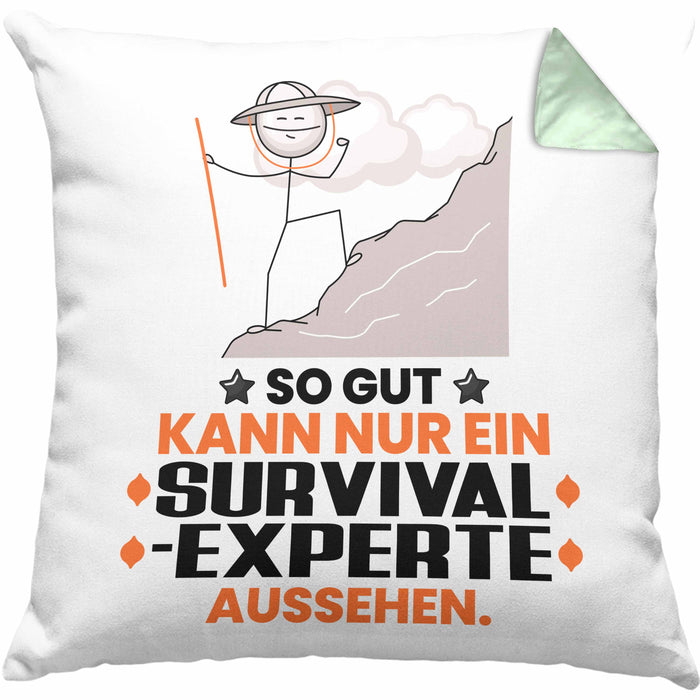 Survival-Experte Geschenk Kissen mit Füllung 40x40 So Gut Kann Nur Ein Survival-Experte Aussehen Geschenkidee (Grau) Grün Trendation