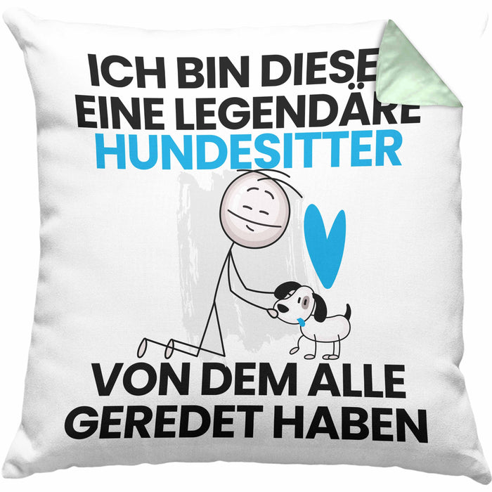 Hundesitter Geschenk Kissen mit Füllung 40x40 Lustige Geschenkidee Geburtstag für Hundesitter Ich Bin Dieser Legendäre Hundesitter Von Dem Alle Geredet Haben (Grau) Grün Trendation