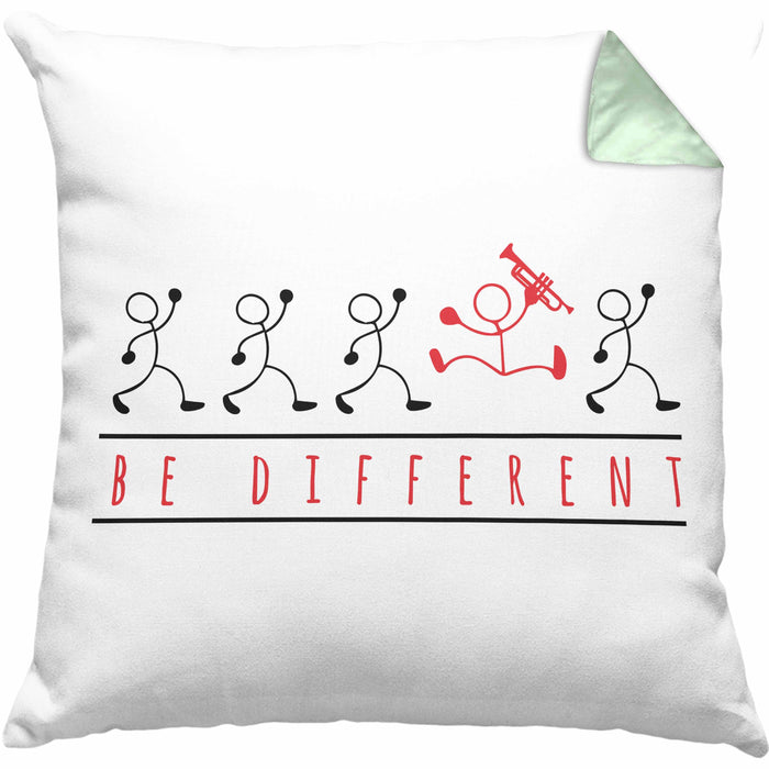 Posaunist Kissen mit Füllung 40x40 Geschenk Sei Anders Posaune Kaffee Geschenkidee Lustig (Grau) Grün Trendation