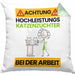 Katzenzüchter Kissen mit Füllung 40x40 Geschenk Lustiger Spruch Geschenkidee für Katzenzüchter Achtung Hochleistungs Katzenzüchter Bei Der Arbeit (Grau) Grün Trendation
