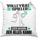 Volleyballspieler Kissen mit Füllung 40x40 Geschenk für Volleyballspieler Der Mann Der Alles Kann Geschenkidee zum Geburtstag (Grau) Grün Trendation