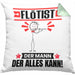 Flötist Kissen mit Füllung 40x40 Geschenk für Flötist Der Mann Der Alles Kann Geschenkidee zum Geburtstag (Grau) Grün Trendation