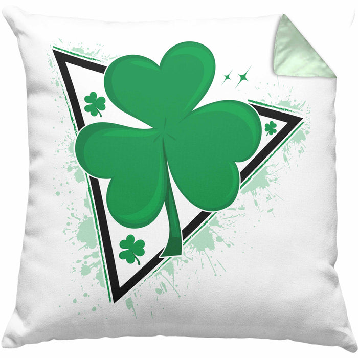 St Patricks Day Kissen mit Füllung 40x40 Kleeblatt Irisch Irland Geschenkidee (Grau) Grün Trendation