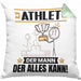 Athlet Kissen mit Füllung 40x40 Geschenk für Athlet Der Mann Der Alles Kann Geschenkidee zum Geburtstag (Grau) Grün Trendation