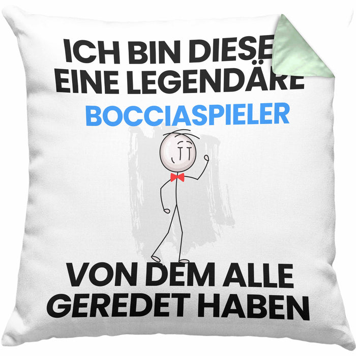 Bocciapieler Geschenk Kissen mit Füllung 40x40 Lustige Geschenkidee Geburtstag für Bocciapieler Ich Bin Dieser Legendäre Bocciapieler Von Dem Alle Geredet Haben (Grau) Grün Trendation