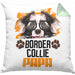 Border Collies Papa Besitzer Kissen mit Füllung 40x40 Geschenk Lustiger Spruch Geschenkidee Border Collies Liebhaber (Grau) Grün Trendation