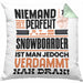 Snowboarder Geschenk Kissen mit Füllung 40x40 Lustige Geschenkidee für Snowboarder Geburtstag Niemand Ist Perfekt Aber Als Snowboarder Ist Man Nah Dran (Grau) Grün Trendation