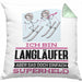 Langläufer Geschenk Kissen mit Füllung 40x40 Ich Bin Langläufer Aber Sag Doch Einfach Superheld Lustige Geschenkdiee für Langläufer (Grau) Grün Trendation
