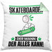 Skateboarder Kissen mit Füllung 40x40 Geschenk für Skateboarder Der Mann Der Alles Kann Geschenkidee zum Geburtstag (Grau) Grün Trendation