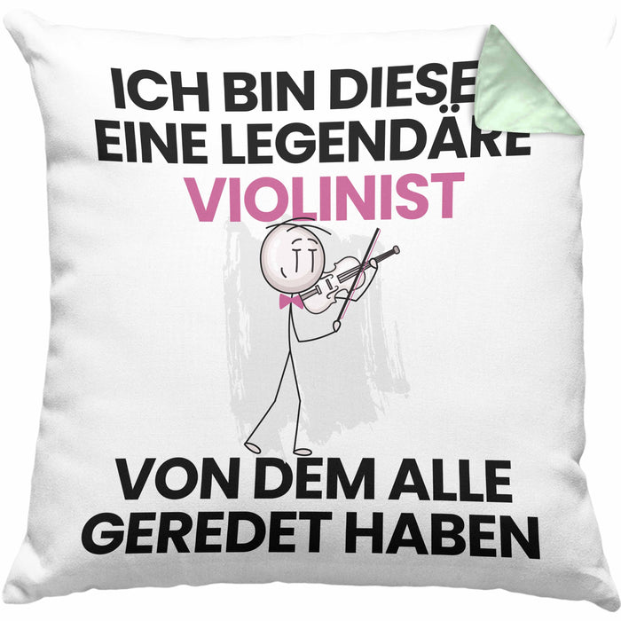 Violinist Geschenk Kissen mit Füllung 40x40 Lustige Geschenkidee Geburtstag für Violinist Ich Bin Dieser Legendäre Violinist Von Dem Alle Geredet Haben (Grau) Grün Trendation