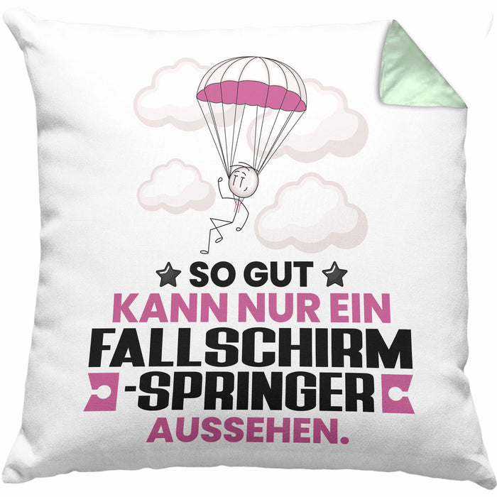 Fallschirmspringer Geschenk Kissen mit Füllung 40x40 So Gut Kann Nur Ein Fallschirmspringer Aussehen Geschenkidee (Grau) Grün Trendation