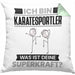 Karatesportler Kissen mit Füllung 40x40 Geschenk für Karatesportler Geburtstag Lustiger Spruch Was Ist Deine Superkraft (Grau) Grün Trendation
