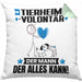 Tierheimvolontär Kissen mit Füllung 40x40 Geschenk für Tierheimvolontär Der Mann Der Alles Kann Geschenkidee zum Geburtstag (Grau) Grün Trendation