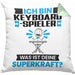 Keyboard-Spieler Kissen mit Füllung 40x40 Geschenk für Keyboard-Spieler Geburtstag Lustiger Spruch Was Ist Deine Superkraft (Grau) Grün Trendation