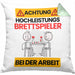 Brettspieler Kissen mit Füllung 40x40 Geschenk Lustiger Spruch Geschenkidee für Brettspieler Achtung Hochleistungs Brettspieler Bei Der Arbeit (Grau) Grün Trendation