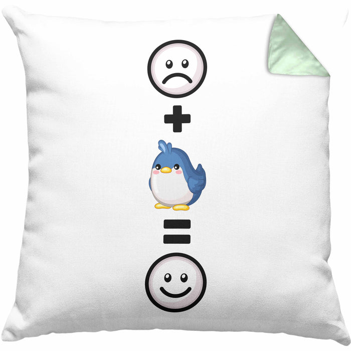 Vogel Kissen mit Füllung 40x40 Geschenk für Vogel Liebhaber :( + Vogel = :) Lustige Geschenkidee Geburtstag (Grau) Grün Trendation