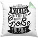 Große Cousine Kissen mit Füllung 40x40 Geschenk Verkündung Ich Bin Vielleicht Klein Aber Ich Bin Bald Eine Große Cousine Geschenkidee Nachwuchs (Grau) Grün Trendation