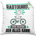 Radtourist Kissen mit Füllung 40x40 Geschenk für Radtourist Der Mann Der Alles Kann Geschenkidee zum Geburtstag (Grau) Grün Trendation