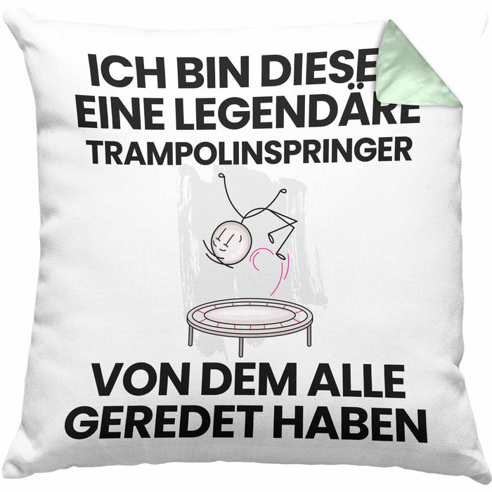 Trampolinspringer Geschenk Kissen mit Füllung 40x40 Lustige Geschenkidee Geburtstag für Trampolinspringer Ich Bin Dieser Legendäre Trampolinspringer Von Dem Alle Geredet Haben (Grau) Grün Trendation
