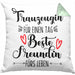 Trauzeugin Kissen mit Füllung 40x40 Geschenk Beste Freundin Überraschung Beste Trauzeugin Spruch Geschenkidee (Grau) Grün Trendation