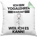 Yogalehrer Geschenk Kissen mit Füllung 40x40 Lustiger Spruch Ich Bin Yogalehrer Warum Weil Ich Es Kann Geschenkidee Bester Yogalehrer Geburtstag (Grau) Grün Trendation