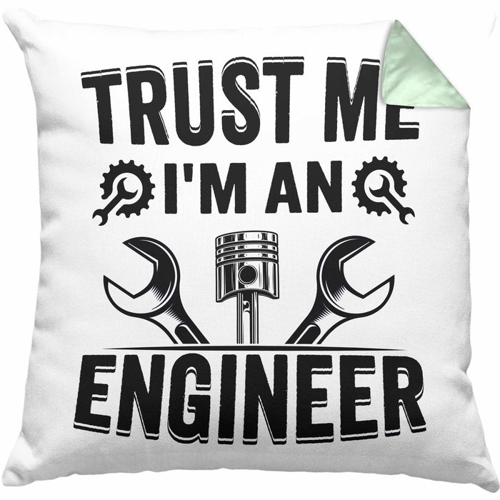 Trust Me I'm An Engineer Ingenieur Kissen mit Füllung 40x40 Geschenk Geschenkidee Sprüche Ingenieurswesen Geschenkidee Spruch (Grau) Grün Trendation