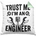 Trust Me I'm An Engineer Ingenieur Kissen mit Füllung 40x40 Geschenk Geschenkidee Sprüche Ingenieurswesen Geschenkidee Spruch (Grau) Grün Trendation