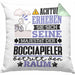 Bocciapieler Geschenk Kissen mit Füllung 40x40 Lustiger Spruch Erheben Sie Sich Der Bocciapieler Betritt den Raum (Grau) Grün Trendation