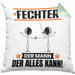 Fechter Kissen mit Füllung 40x40 Geschenk für Fechter Der Mann Der Alles Kann Geschenkidee zum Geburtstag (Grau) Grün Trendation