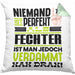Fechter Geschenk Kissen mit Füllung 40x40 Lustige Geschenkidee für Fechter Geburtstag Niemand Ist Perfekt Aber Als Fechter Ist Man Nah Dran (Grau) Grün Trendation